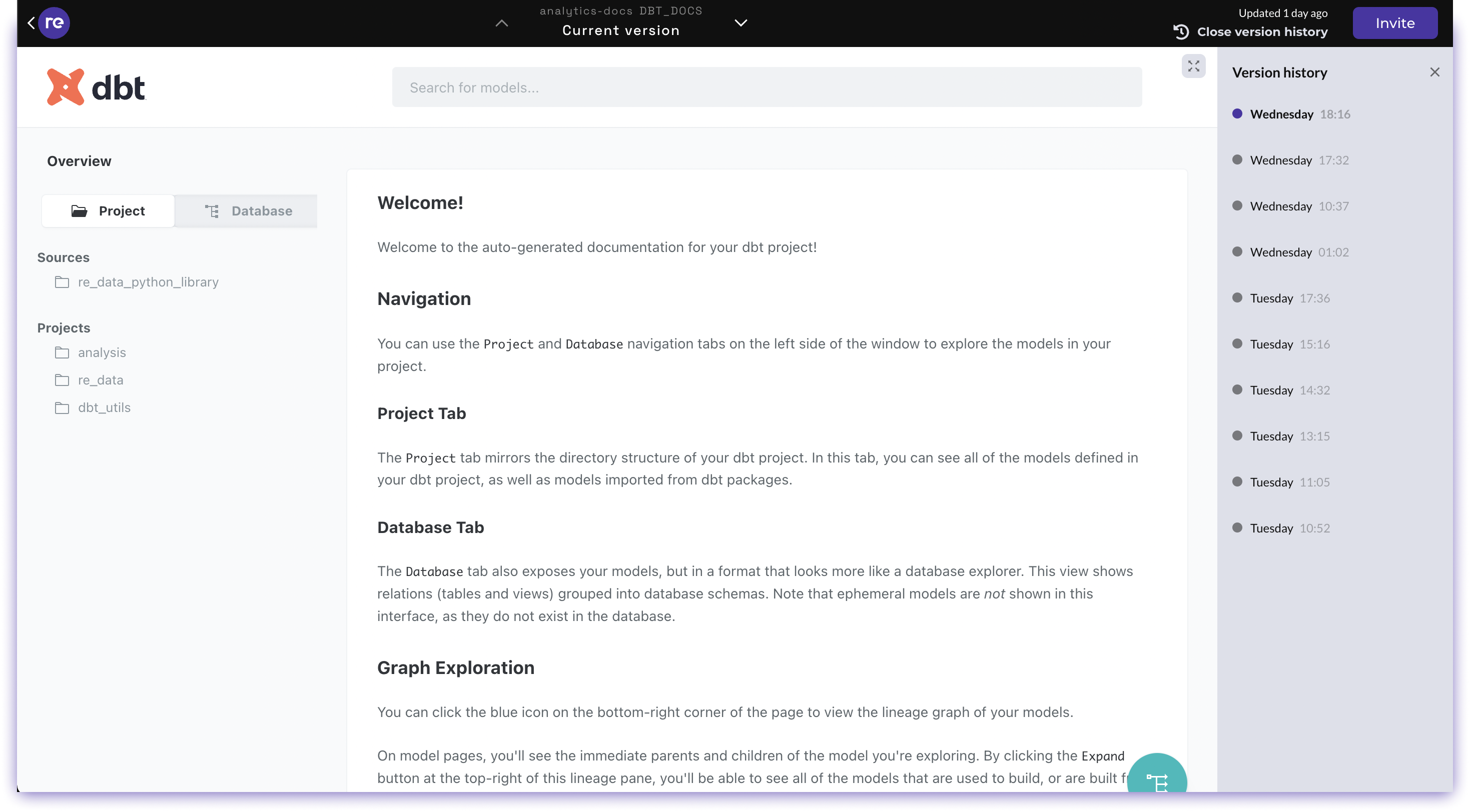 re_cloud report version history